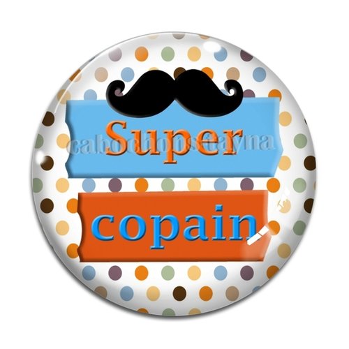 Cabochon super copain, cabochon résine, verre rond différente taille