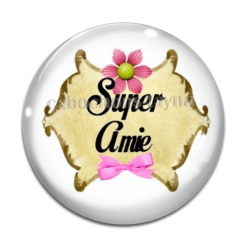 Cabochon super amie, cabochon résine, verre rond différente taille