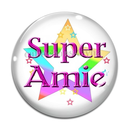 Cabochon super amie, cabochon résine, verre rond différente taille