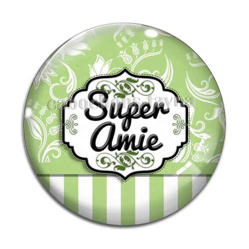 Cabochon super amie, cabochon résine, verre rond différente taille