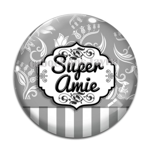 Cabochon super amie, cabochon résine, verre rond différente taille