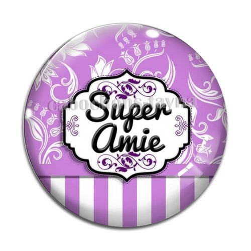 Cabochon super amie, cabochon résine, verre rond différente taille