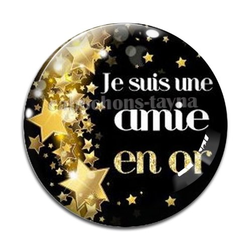 Cabochon amie en or, cabochon résine, verre rond différente taille