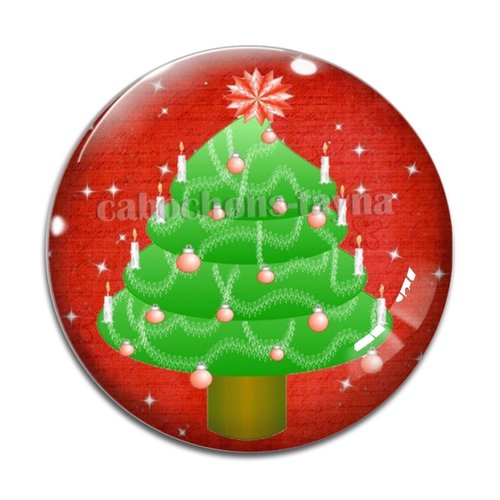 Cabochon sapin de noël, cabochon résine, verre rond différente taille