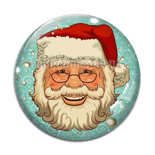 Cabochon pére noël, cabochon résine, verre rond différente taille
