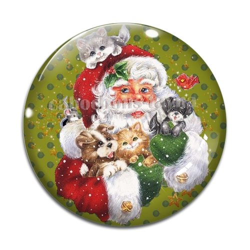 Cabochon pére noël, cabochon résine, verre rond différente taille