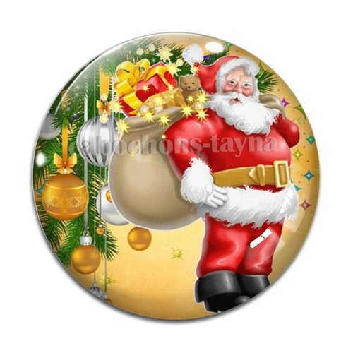 Cabochon pére noël, cabochon résine, verre rond différente taille