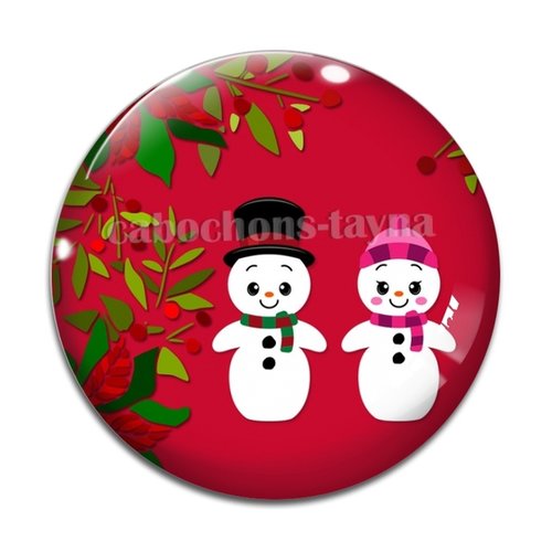 Cabochon bonhomme de neige, cabochon résine, verre rond différente taille