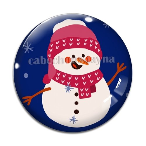 Cabochon bonhomme de neige, cabochon résine, verre rond différente taille
