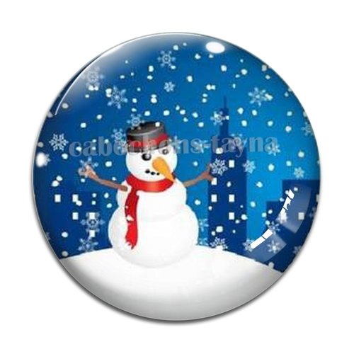 Cabochon bonhomme de neige, cabochon résine, verre rond différente taille