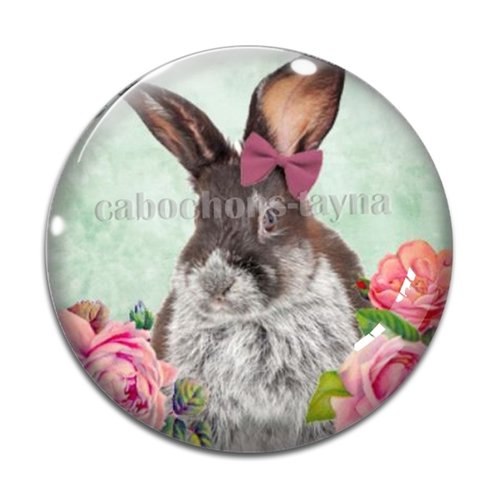 Cabochon lapin, en résine ou en verre différente taille