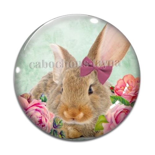 Cabochon lapin, en résine ou en verre différente taille