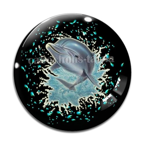 Cabochon dauphin, en résine ou en verre différente taille
