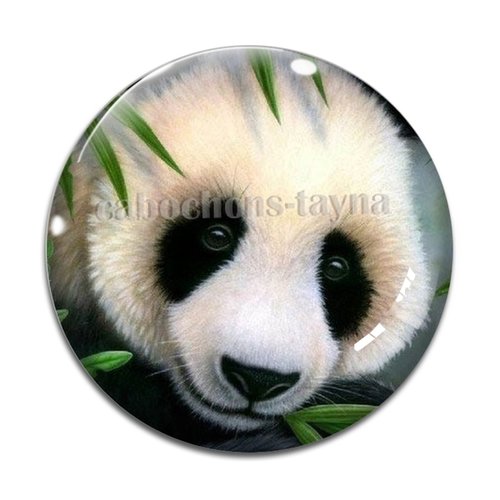 Cabochon panda, en résine ou en verre différente taille