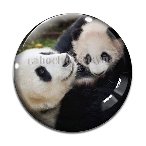 Cabochon panda, en résine ou en verre différente taille