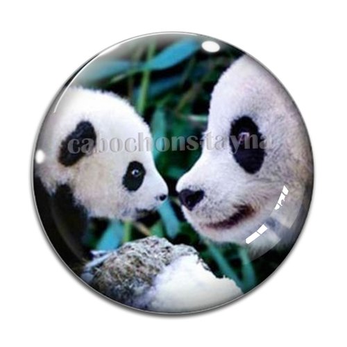 Cabochon panda, en résine ou en verre différente taille