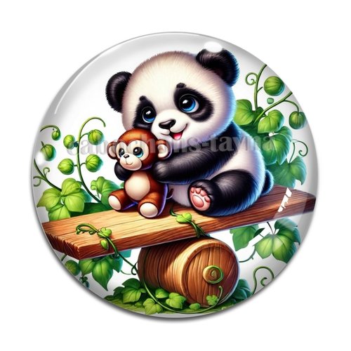 Cabochon panda, en résine ou en verre différente taille