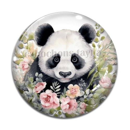 Cabochon panda, en résine ou en verre différente taille