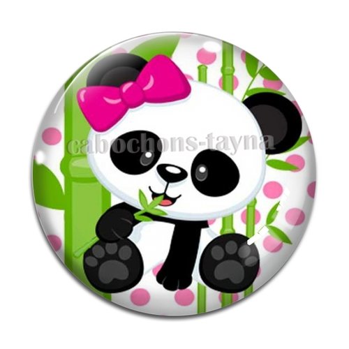 Cabochon panda, en résine ou en verre différente taille