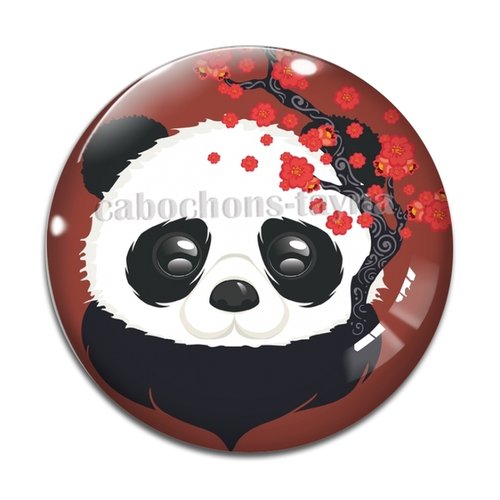 Cabochon panda, en résine ou en verre différente taille
