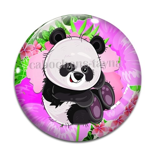 Cabochon panda, en résine ou en verre différente taille