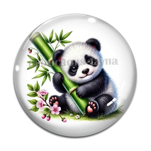 Cabochon panda, en résine ou en verre différente taille