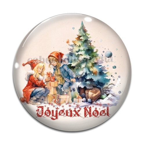 Cabochon joyeux noël, en résine ou en verre différente taille