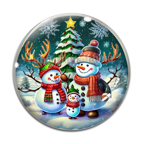 Cabochon bonhomme des neiges, résine ou en verre différente taille