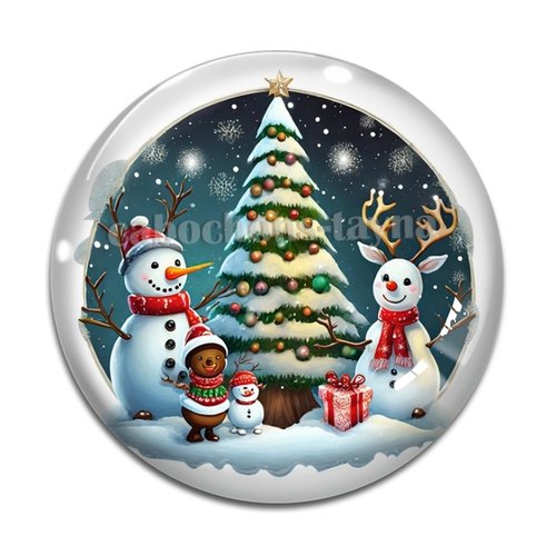 Cabochon bonhomme des neiges, résine ou en verre différente taille