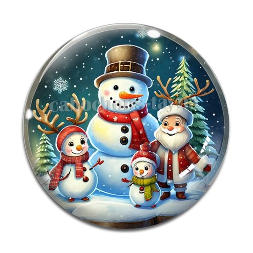 Cabochon bonhomme des neiges, résine ou en verre différente taille