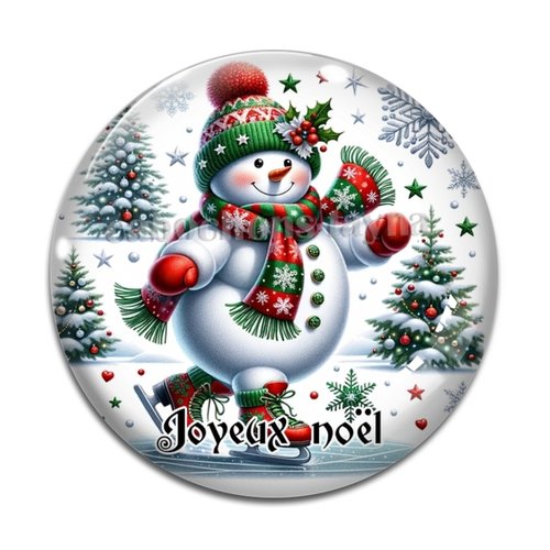 Cabochon joyeux noël bonhomme des neiges, résine ou en verre différente taille