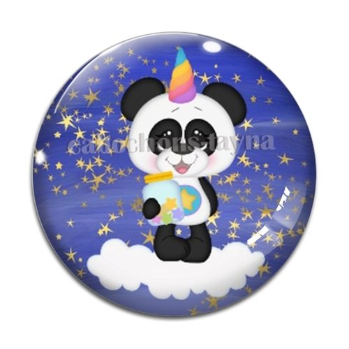 Cabochon panda, en résine ou en verre différente taille