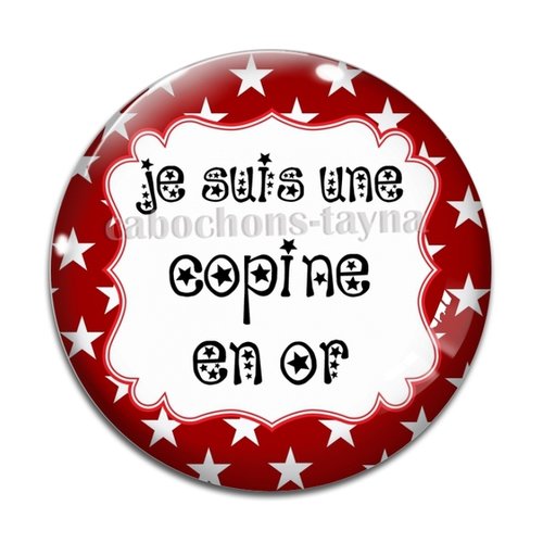 Cabochon copine en or, en résine ou en verre différente taille