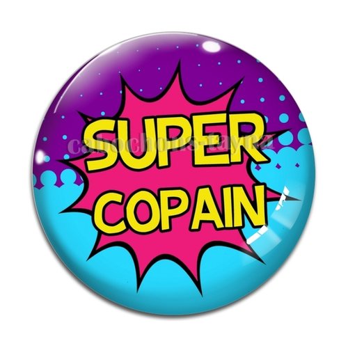 Cabochon super copain, en résine ou en verre différente taille