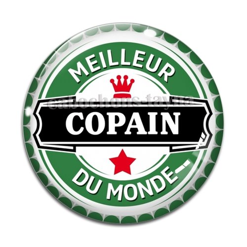 Cabochon meilleur copain, en résine ou en verre différente taille