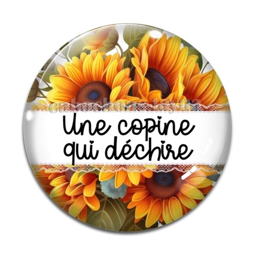 Cabochon copine qui déchire, en résine ou en verre différente taille
