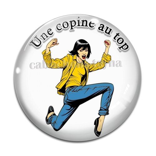 Cabochon copine au top, en résine ou en verre différente taille