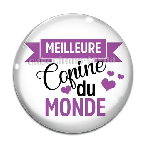Cabochon meilleure copine, en résine ou en verre différente taille
