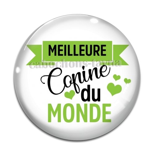 Cabochon meilleure copine, en résine ou en verre différente taille