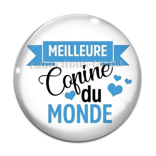 Cabochon meilleure copine, en résine ou en verre différente taille