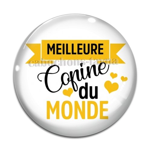 Cabochon meilleure copine, en résine ou en verre différente taille