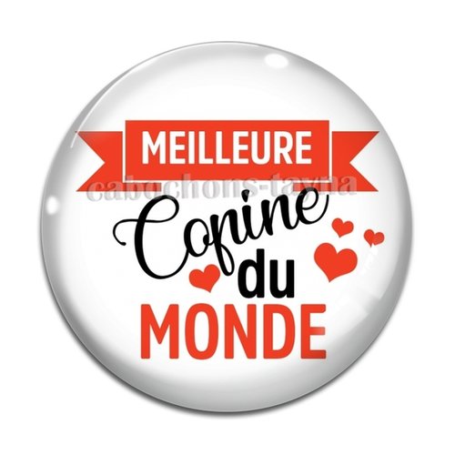 Cabochon meilleure copine, en résine ou en verre différente taille