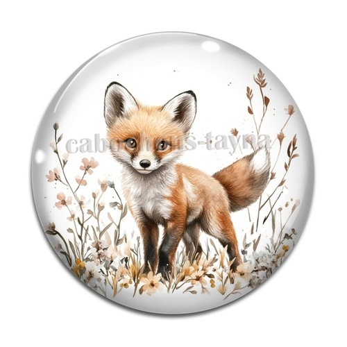 Cabochon renard, en résine ou en verre différente taille