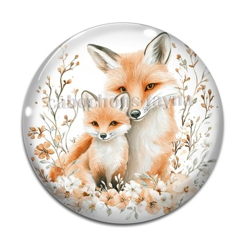Cabochon renard, en résine ou en verre différente taille