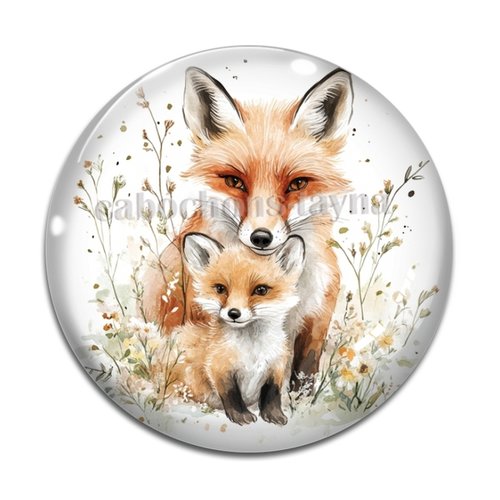 Cabochon renard, en résine ou en verre différente taille