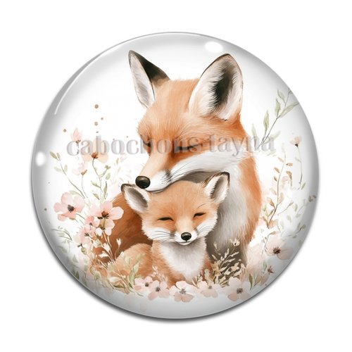 Cabochon renard, en résine ou en verre différente taille