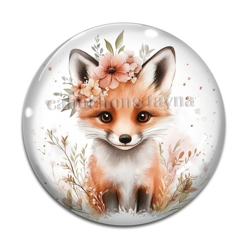 Cabochon renard, en résine ou en verre différente taille