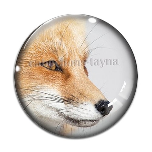 Cabochon renard, en résine ou en verre différente taille