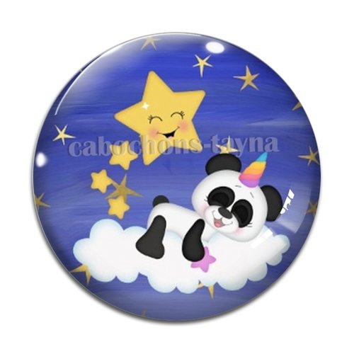 Cabochon panda, en résine ou en verre différente taille