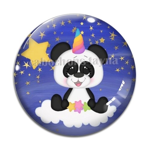 Cabochon panda, en résine ou en verre différente taille